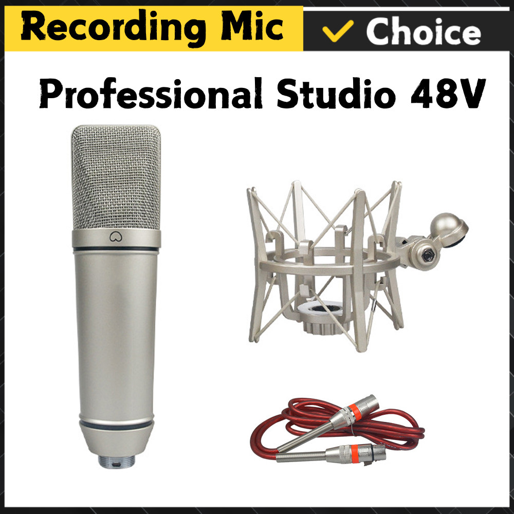 U87 Condenser Microphone Professional Cardioid Studio Mic for Recording Podcasting Voice Over
