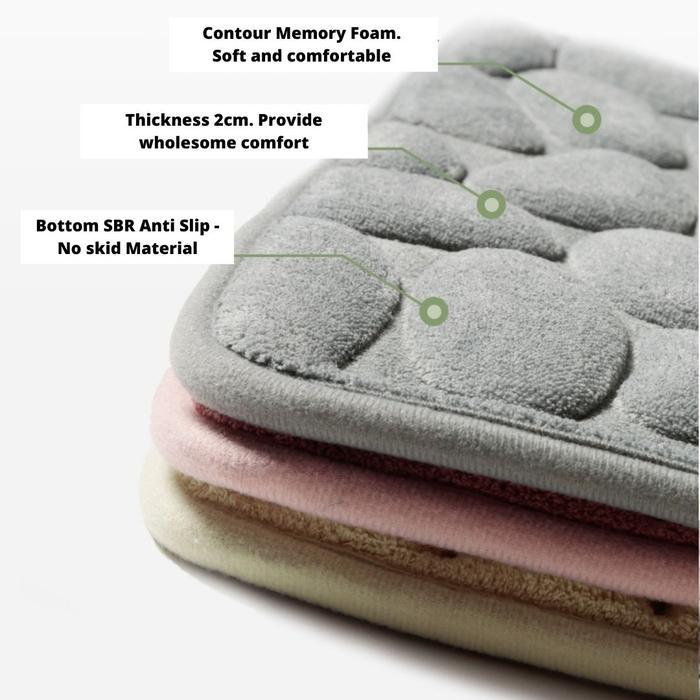 Kokomi Premium Keset Memory Foam Iwa Keset Kamar Mandi Tebal Bathroom Mat Memory Foam Tebal Keset
