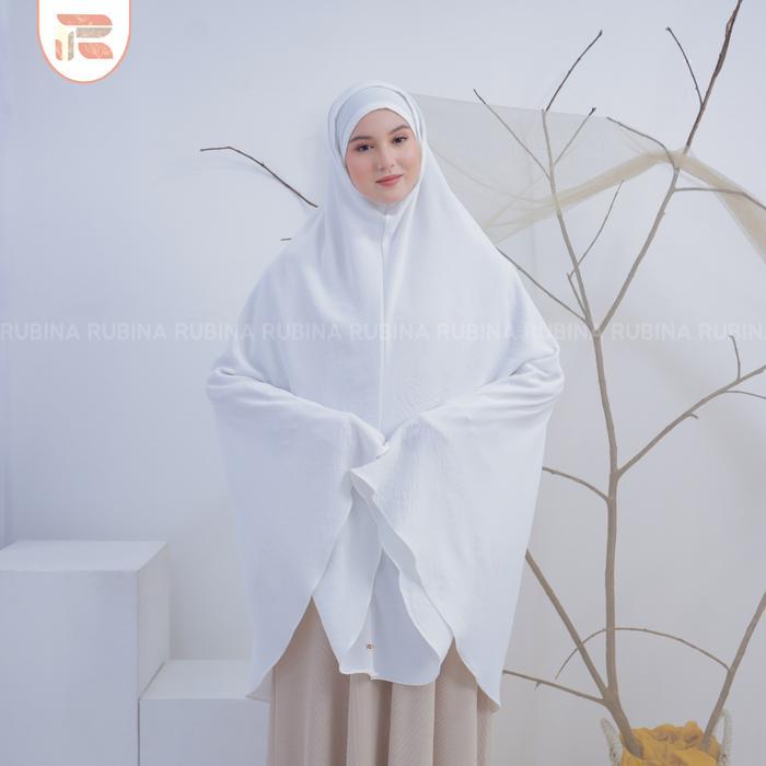 Rubina - Khimar Medina Instan Super Jumbo Soft Pet Malay + Inner Syari 4L Atasan Mukena / Hijab Haji