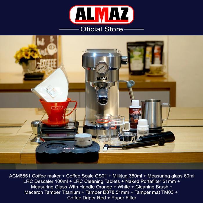 ALMAZ PAKET MESIN KOPI ALMAZ ACM6851 AKSESORIS MESIN KOPI MANUAL DAN KELENGKAPANNYA