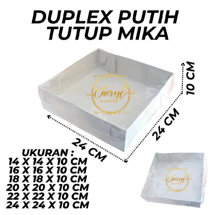 (10 Pcs) Duplex Putih Tutup Mika Kue Tinggi 10 Cm Tutup Mika Kardus Box Dus