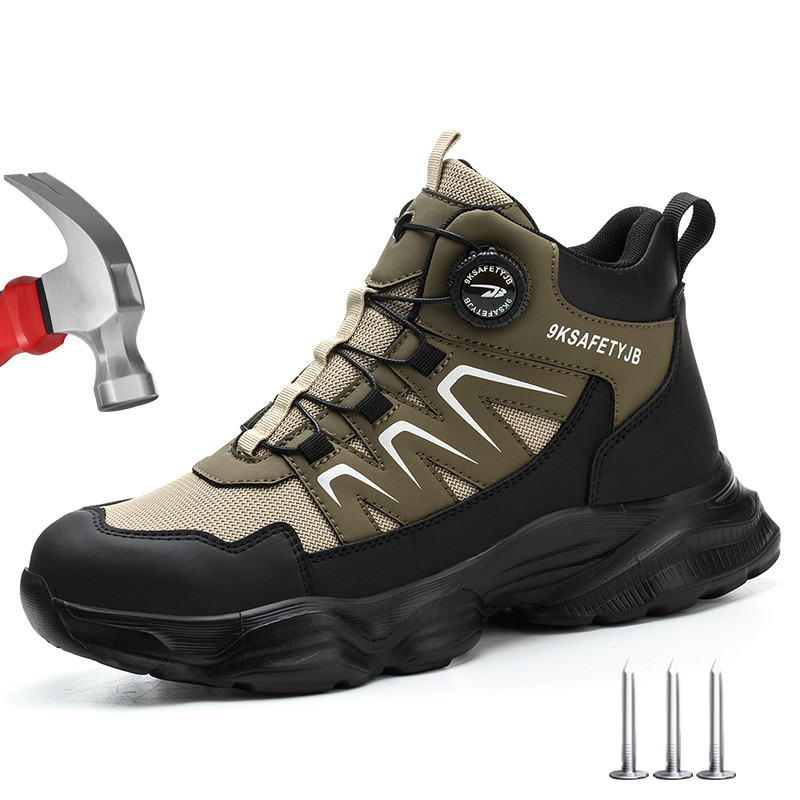 Size 47 48 Lightweight Work Safety Shoes Men Steel Toe Outdoor Shoes Puncture Proof Anti-smash