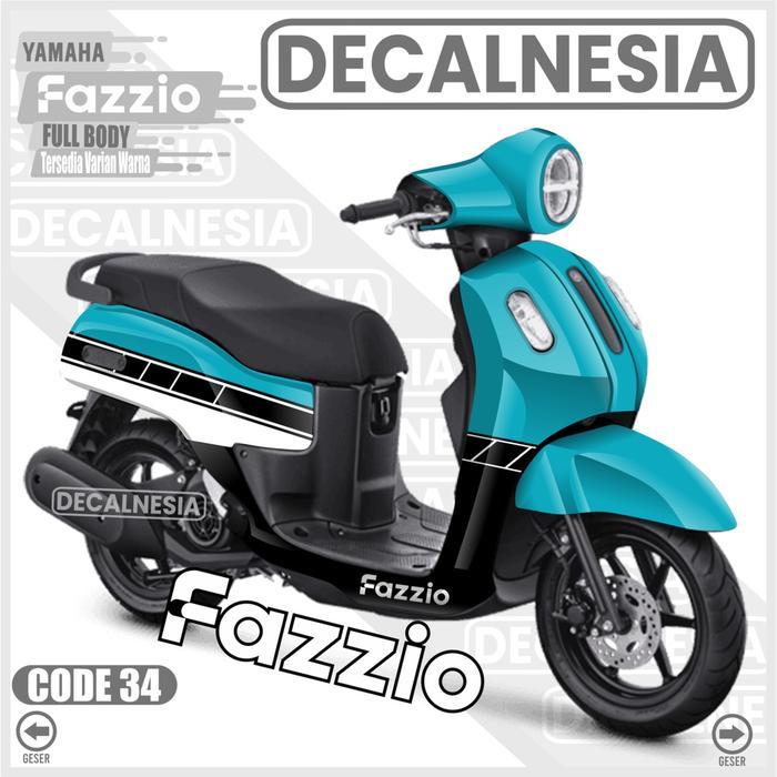 Decal Fazzio Full Body Stiker Motor Yamaha Sticker Variasi 2022 Simple Keren Modifikasi Aksesoris