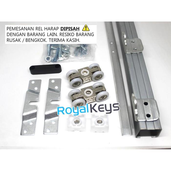 Premium Rel Pintu Geser Sliding Sleding Roda Gantung 1.8 Meter 180 Cm J3 Besi Original
