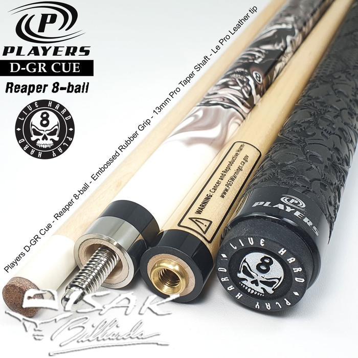 Players D-GR Pool Cue - Grim Reaper 8-ball Billiard Stick Stik Biliar