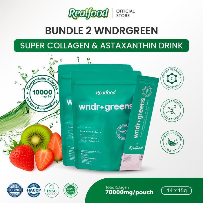 Realfood Wndrgreens Double Pouch Super 10,000Mg Collagen BirdS Nest Drink I Minuman Collagen Dengan