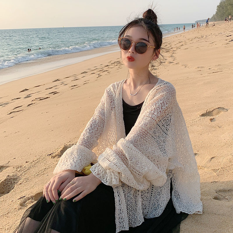 Cardigan Women Hollow Out Thin Summer Sweet Preppy Style Ulzzang Solid All-match Korean Femme Simple