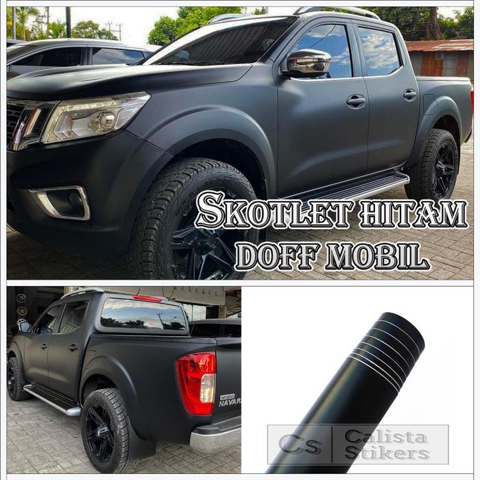 Skotlet Hitam doff Stiker Hitam Halus Dopp Atap Kap Mobil Pelindung Antigores Lebar 152 CM