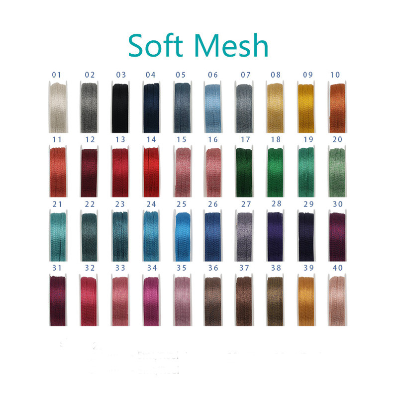 Soft Titanium Tubular Mesh Ribbon,6mm/12mm/20mm , Gold Silver Italian Metal Wire Mesh Ribbon