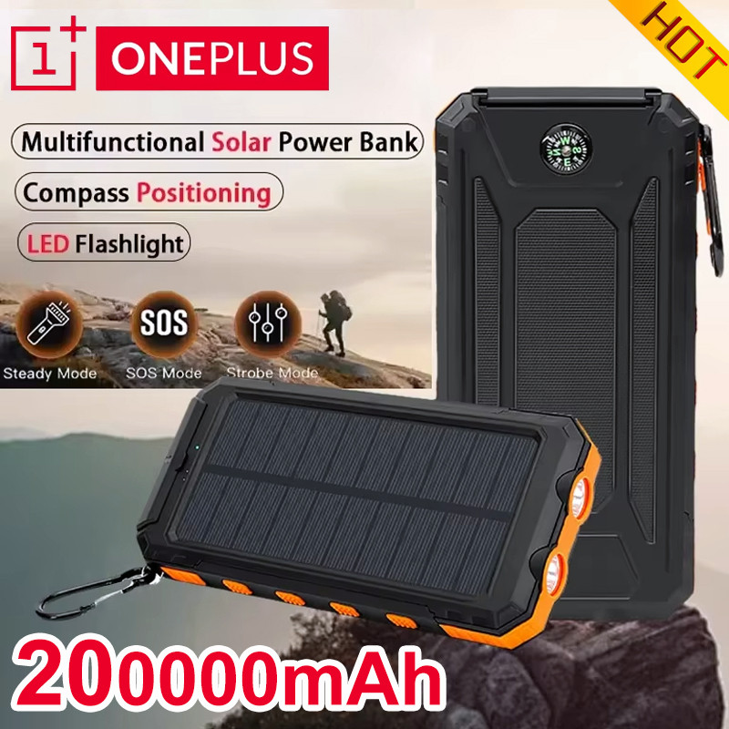 Oneplus Solar Power Bank 200000Mah Large Capa Fast Charging External Battery With Sos Emergency