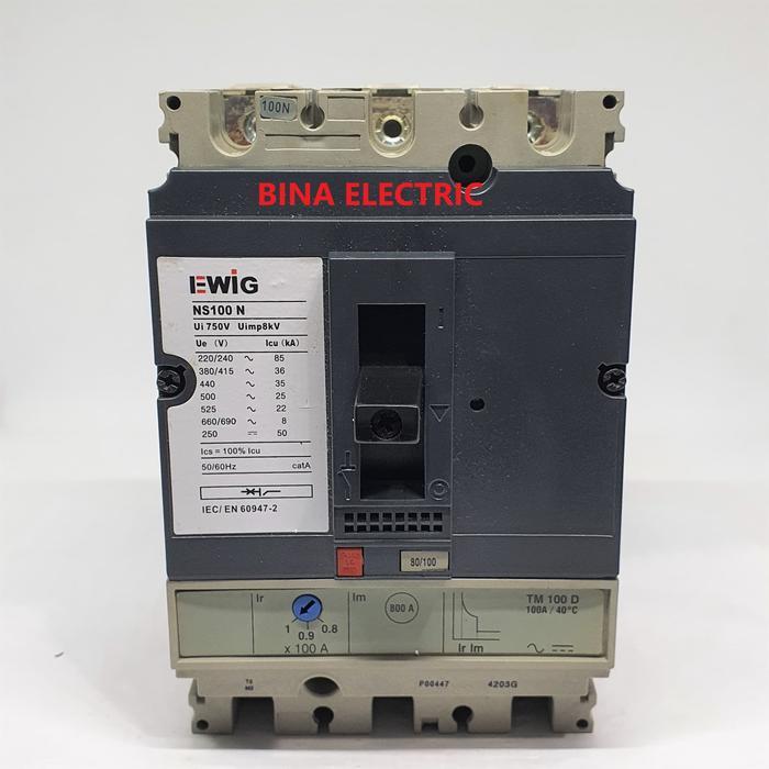 Mccb Ewig Ns100N 100A 3P / Nfb Ewig Ns-100N 3 Phase 100 Ampere