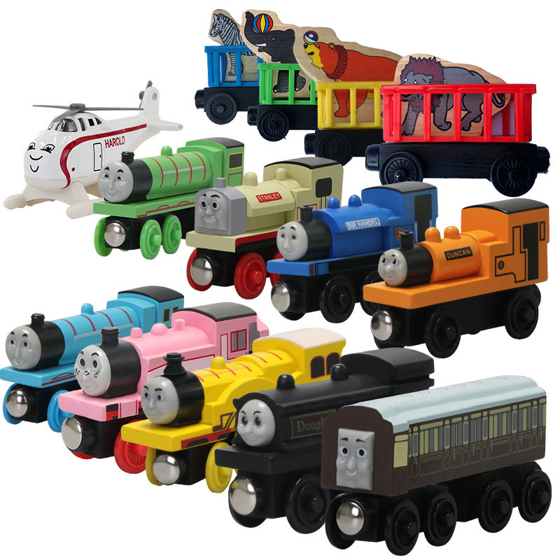 2024 New Thomas And Wooden Trains Pocket Toy Train Wood Harold Alloy Toys Railway Road Track Thday