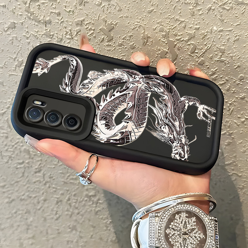 Casing Hp OPPO A16 OPPO A16s OPPO A54s Case Casing Lukisan Naga pola Kasus HP Tangga Langit Mewah Si