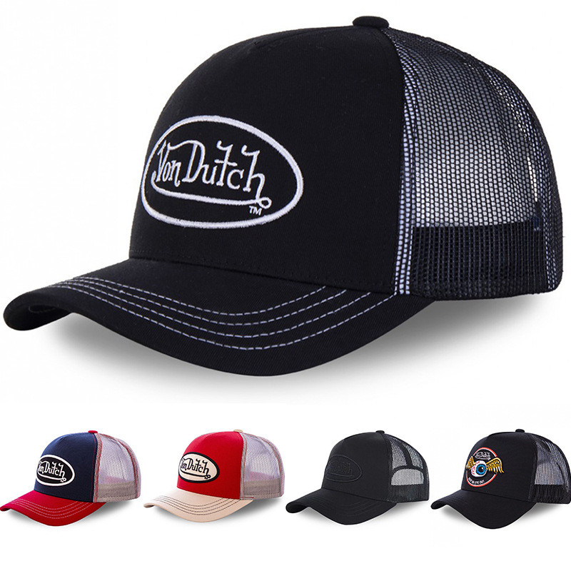VON Men's Baseball Cap DUTCH Mesh Embroidery Truck Driver's Hat