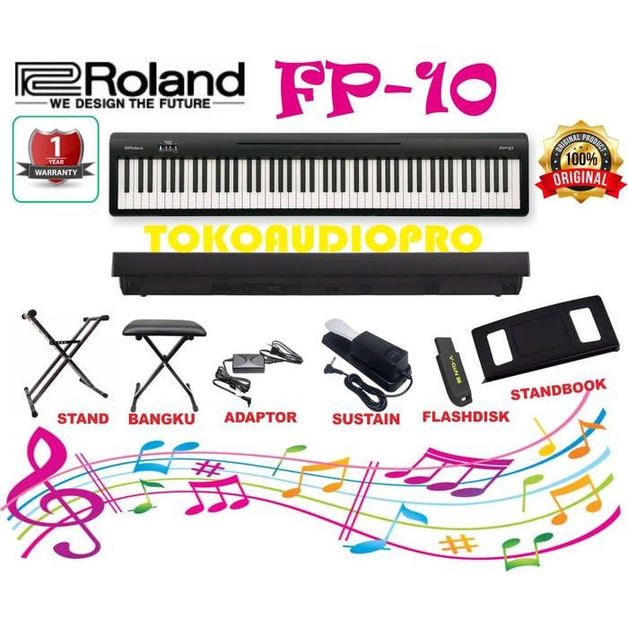 Roland Fp10 88-Key Digital Piano Paket Roland Fp-10 Co
