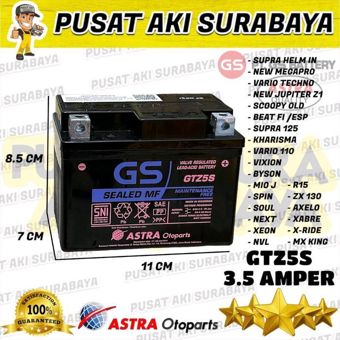 Garansi Original Gs Astra Gtz5S Accu Kering Mf Aspira Otoparts Aki Motor Beat Vixion Xeon Mio Verza