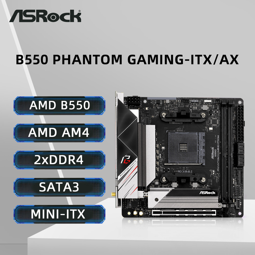 Asrock B550 Phantom Gaming-Itx/Ax Motherboard Support Ryzen 5 5600X 5600G 5700X3D 5800X3D Cpu Ddr4