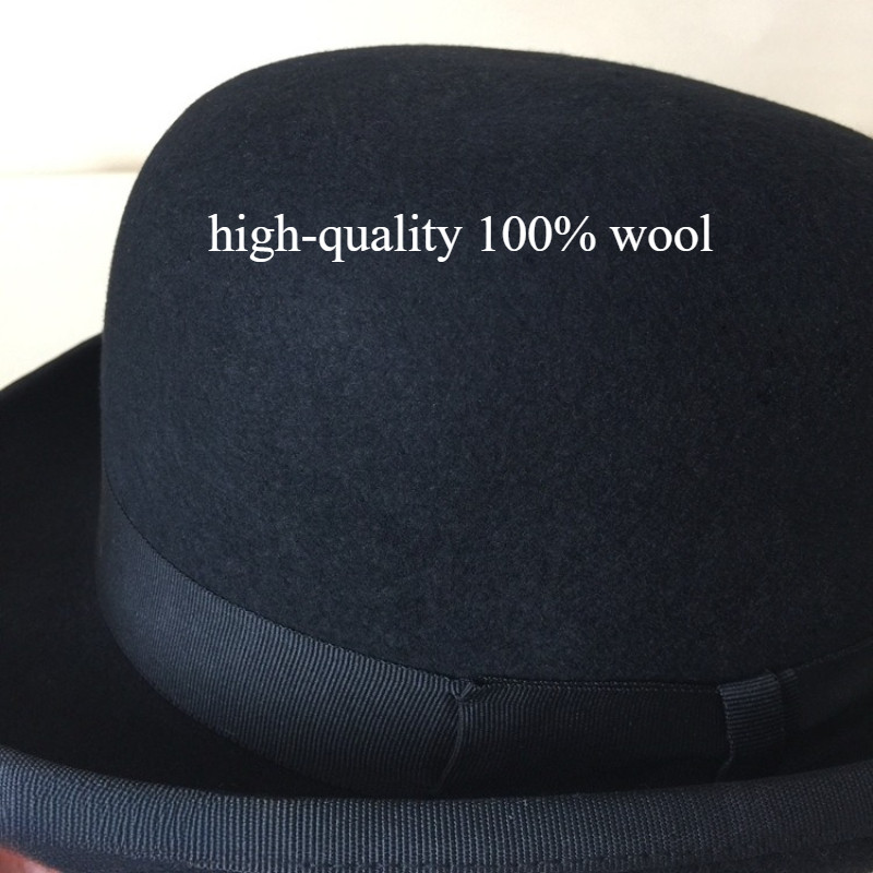Big Size 100% Wool Felt Top Hat for Men Formal Fedora for Women Halloween Bowler Hat Gentleman's Hat