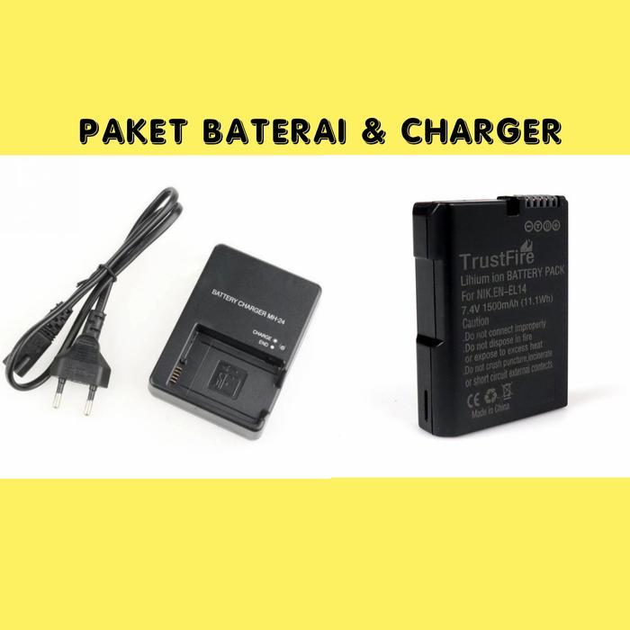 Paket Baterai & Charger Nikon D5300 D5200 D5100 - Battery casan carger