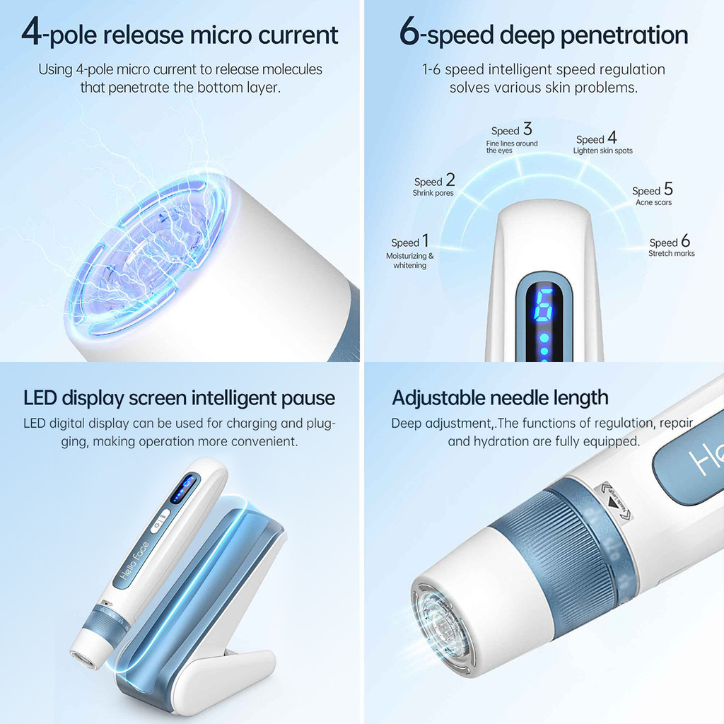 Hello Face H5 Derma pen Original Professional Derma Pen 2 in 1 EMS Automatic Microneedling pen