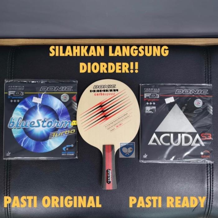 Bat Tenis Meja Original Carbospeed Donic Germany Set