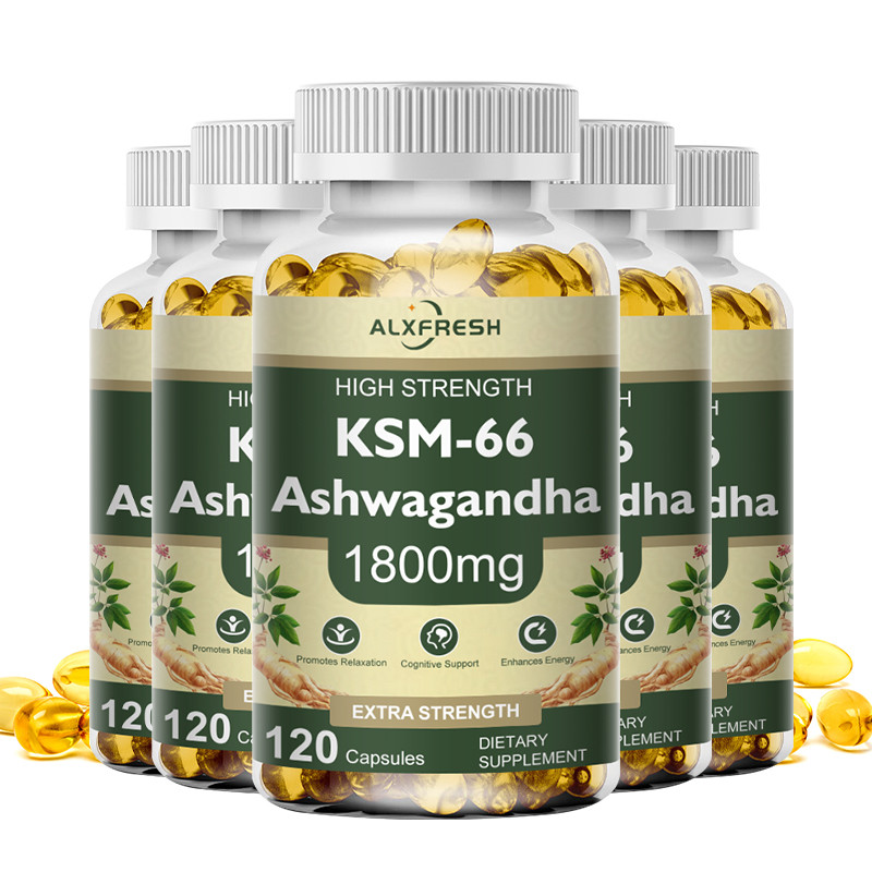 Ksm-66 Natural Ashwagandha Caules Ashwagandha Supplement 1800Mg For Health Support - Plant Based