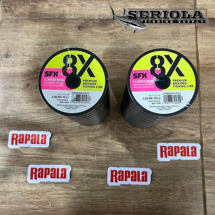 PE SFX 8X MULTICOLOR CARRIER BRAID 100M 49LB PE 3.0 56LB PE 4.0