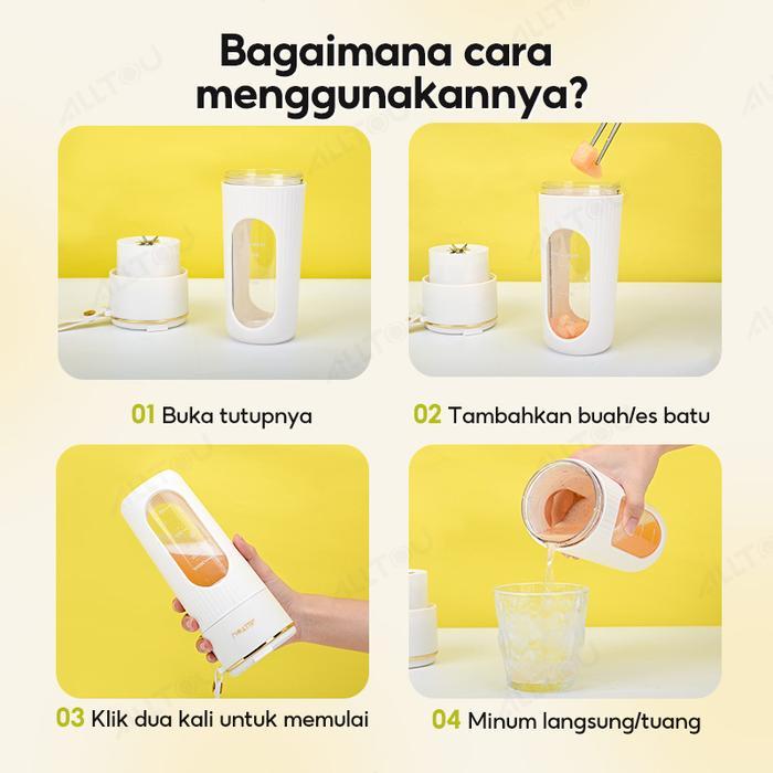 Alltou Blender Portable Mini 14 Pisau Juicer 450Ml Rechargeable Jus Blender 2400Mah Mixer Baterai