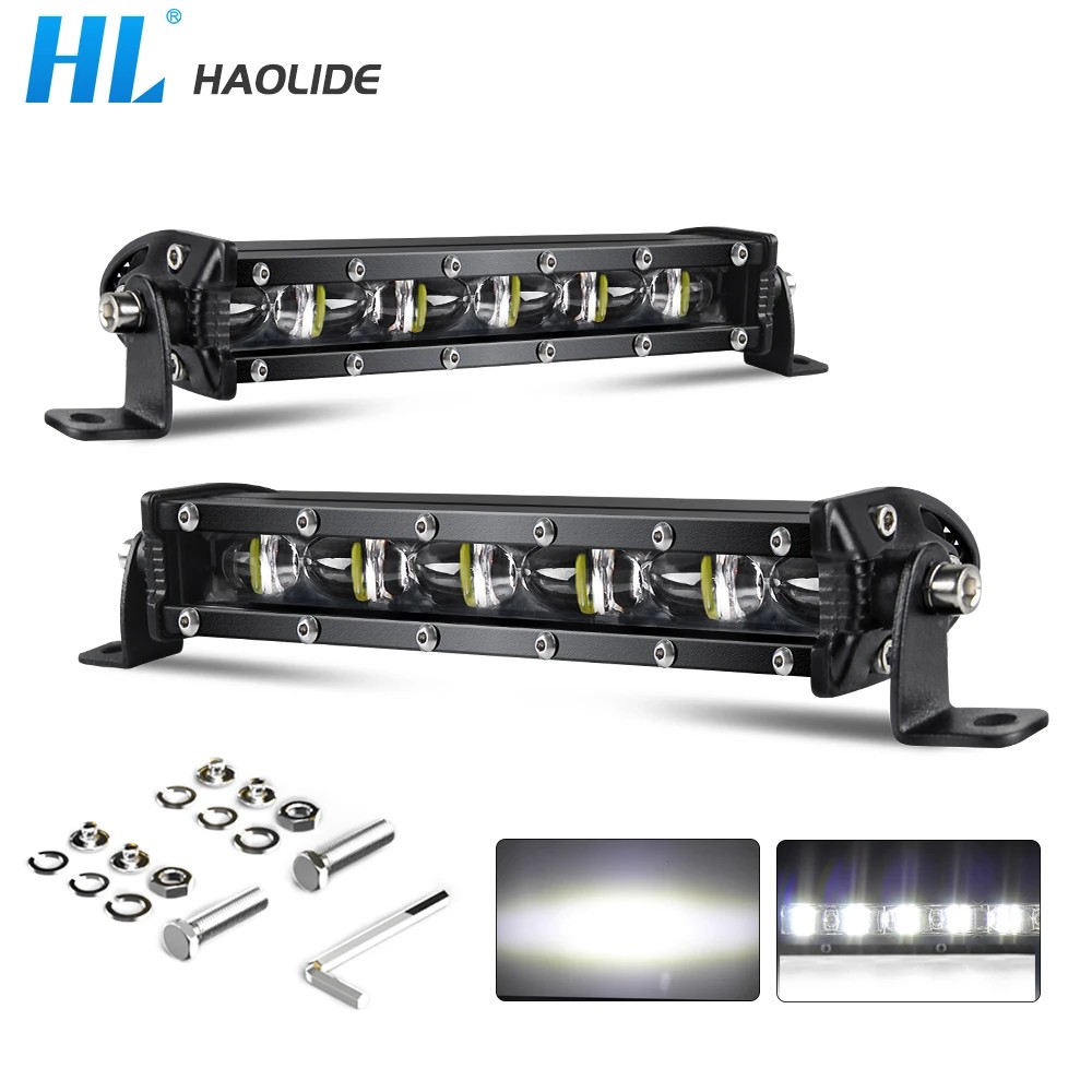 Braveway 6D Ultra Strip LED Light Bar 8" inch Driving Work Light 4x4 Led Bar for Motorcycle Offroad