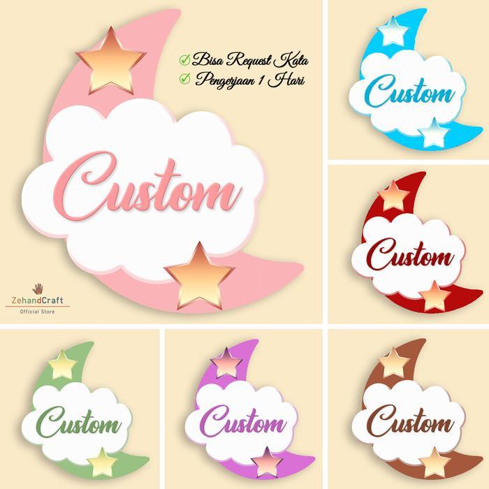 Zehandcraft - Hiasan Dinding Nama Aesthetic Wall Decor Pajangan Dinding Kayu Ukiran