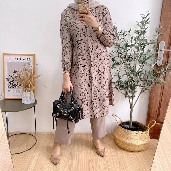 One seT Cantik Elegan Mewah Lebaran Setelan Tunik Celana Wanita KD-B01