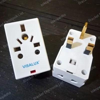 Travel Adaptor Steker Colokan Sambungan Kaki 3 Arab Saudi, Uk Inggris