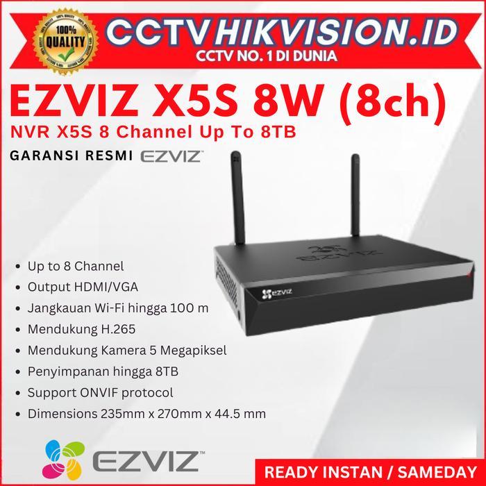 Ezviz Nvr Cs-X5S 8W Nvr 8 Channel Ezviz Perekam Ip Camera Cctv Wifi Wireless