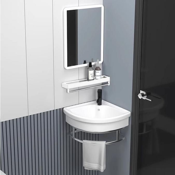 Wastafel keramik/wastafel kamar mandi kecil/cermin/keran/Wastafel Kamar mandi Keramik Mini