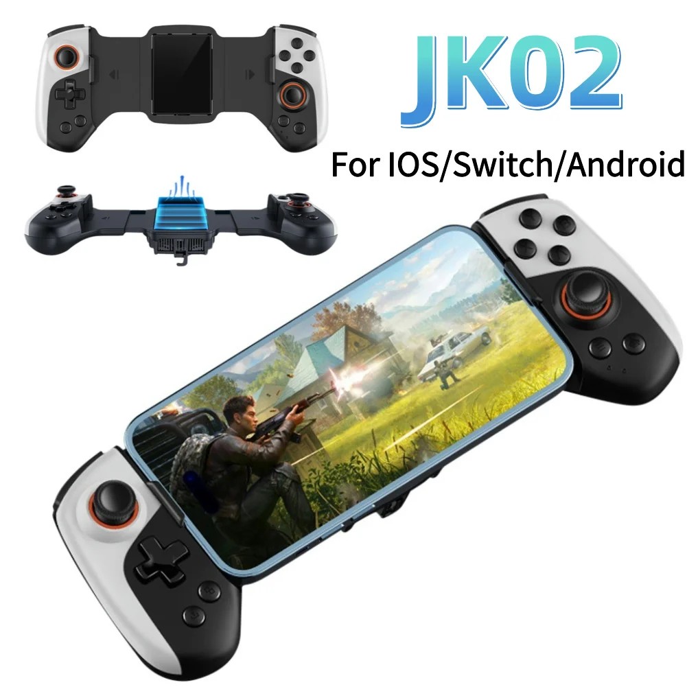 JK02 Telescopic Gamepad Controller Type-C Cooling Cell Phone Gamepad Dual Joystick for