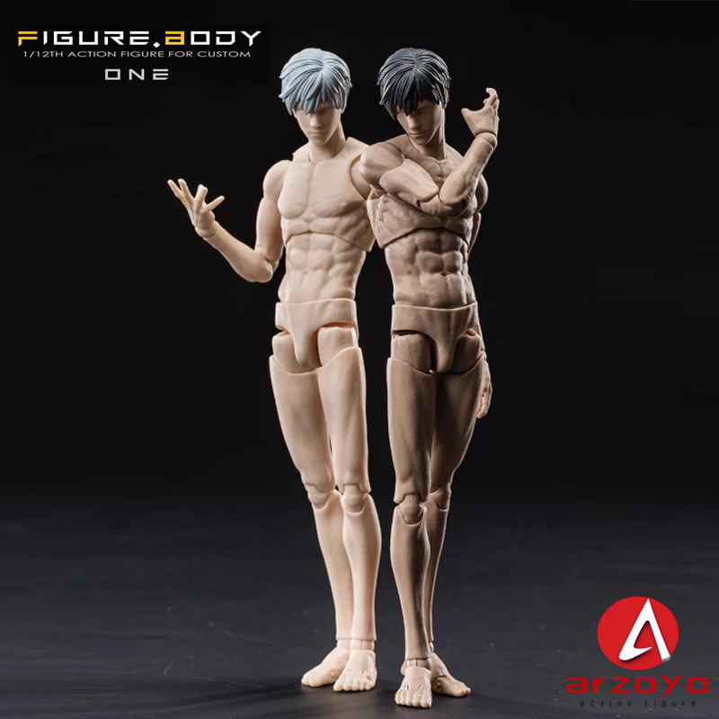 Vtoys X Bms Vb002 Vb003 1/12 Male Muscle Joint Body White Yellow 16.5Cm Super Flexible Articulated