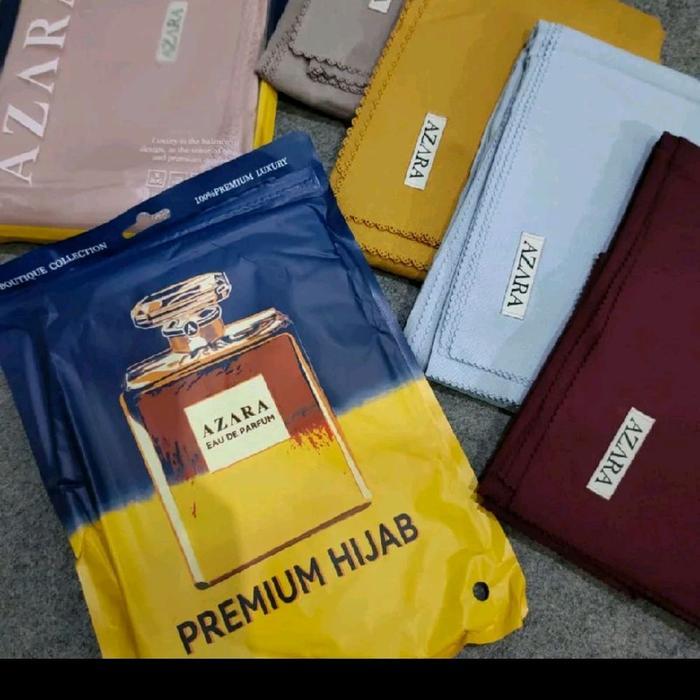 HIJAB POLOS AZARA KEMASAN POUCH ISI 10