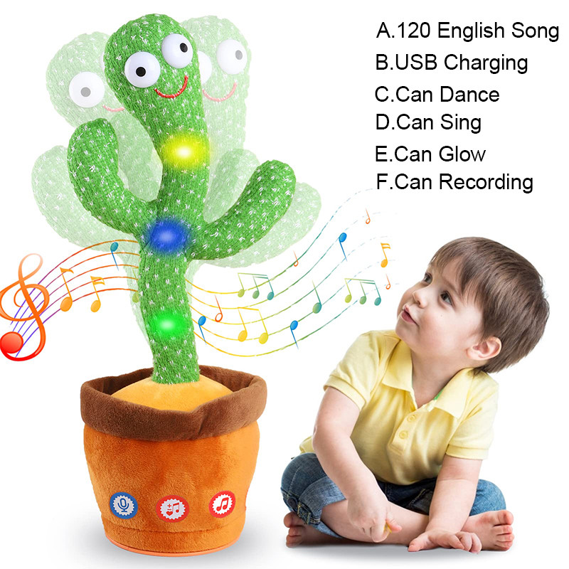 Kids Dancing Talking Cactus Toys Interactive Talking Sunny Cactus Electronic Plush Toy Home