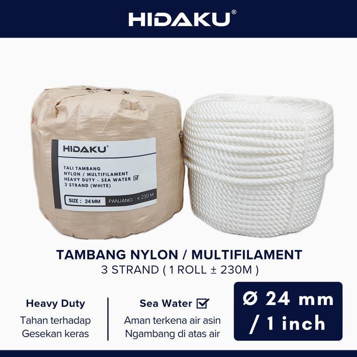 [] HIDAKU tali tambang nylon 24mm ECERAN / tambang nilon 24mm / 1 inch METERAN / tambang nylon 1