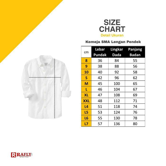 Promo Baju Kemeja Putih Sma Lengan Pendek Pria Wanita - Seragam Sekolah Sma - Rafly Jaya Diskon