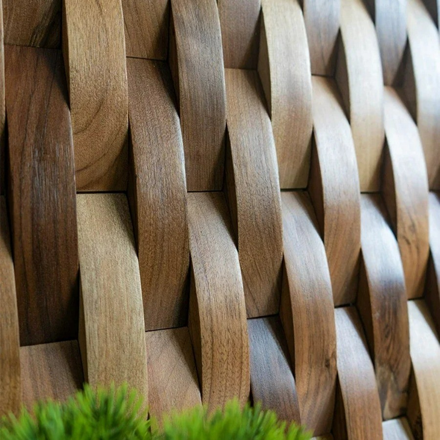 3D Mosaic Wall Panel Black Walnut Solid Wood Light Luxury Simple Acoustic Diffuser Background Wall