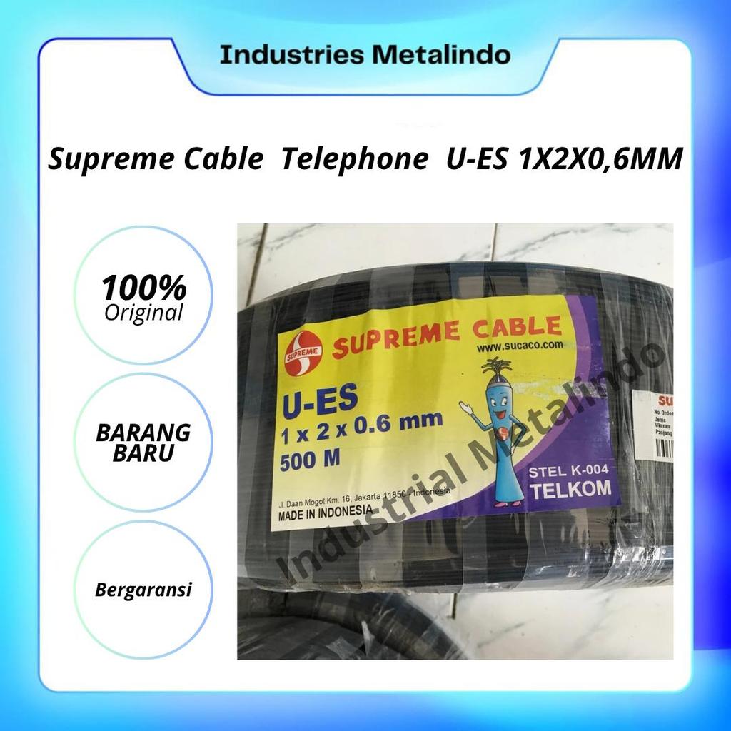 Supreme Kabel Telpon U-ES 1x2x0.6mm 500M Listrik Outdoor Standar Telkom