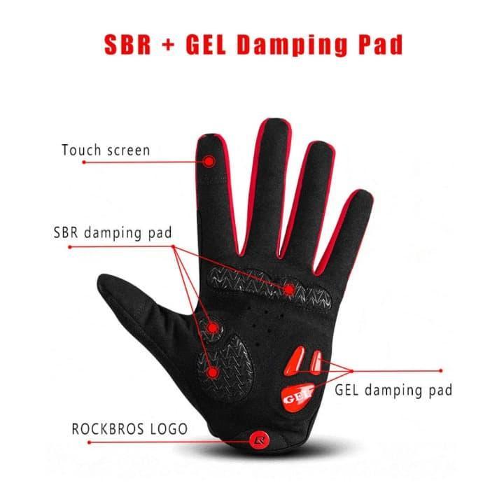 SARUNG TANGAN SEPEDA ROCKBROS MTB SEPEDA LIPAT ROADBIKE FULL GEL