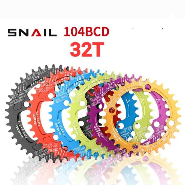 SNAIL CHAINRING 32T BCD 104 NARROW CHAIN RING ARM CRANK BCD 104 SEPEDA