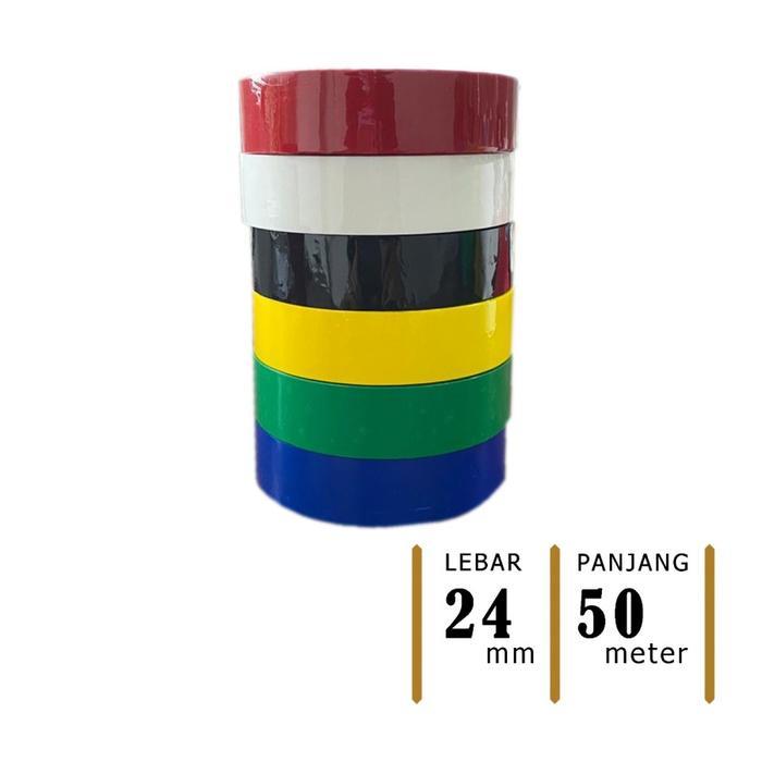 ISOLASI WARNA WARNI / LAKBAN OPP TAPE 1 INCH X 50 METER