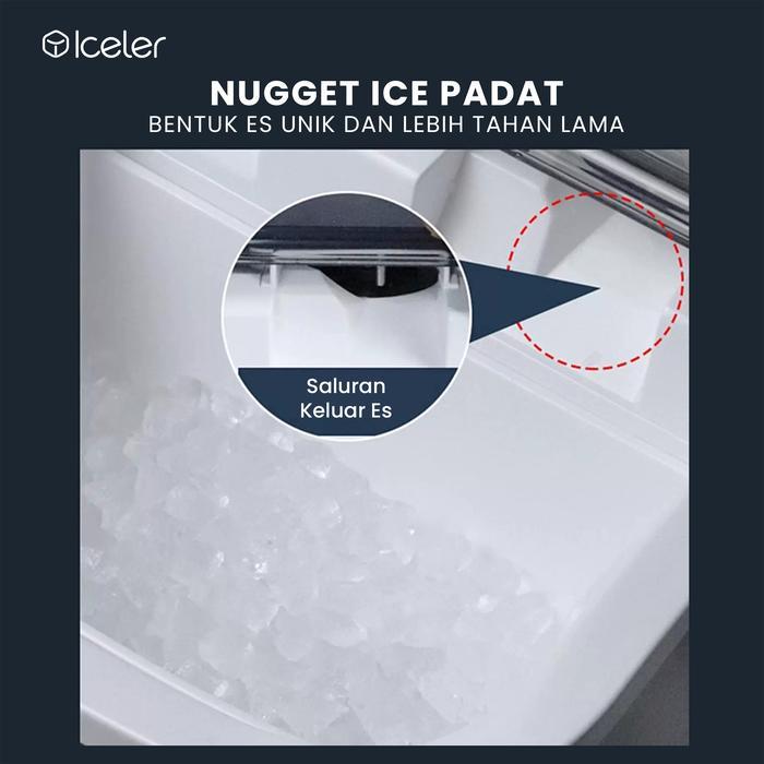 Ready Iceler Mesin Es Nugget Es Kecil Cocok Digigit Hasil Nugget Ice Terus Menerus 15Kg/24Jam