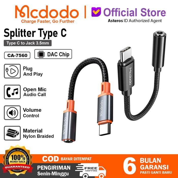 Koopgadget - Splitter Type C Ke Jack 3.5Mm Untuk Ipad Samsung Oppo Mi Vivo Realme