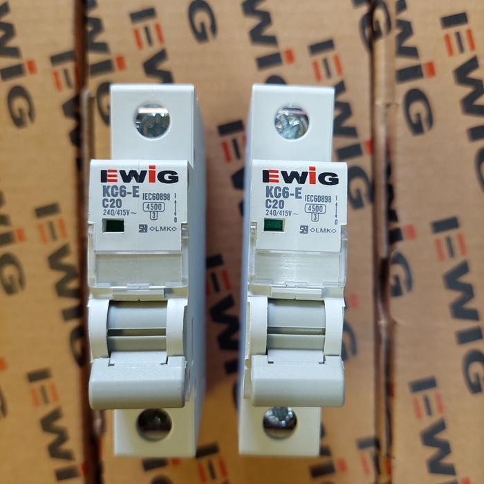 Murah MCB EWIG KC6-E 1P 20A 4,5kA 240/415V produk sudah standard SNI dan LMK