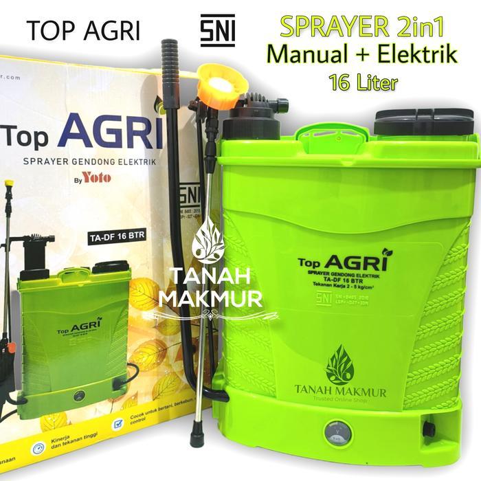 Semprotan Manual Dan Elektrik 2in1 16 Liter Sprayer Top Agri 2 Fungsi