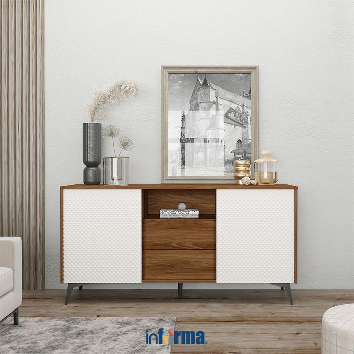 Informa Keenan Rak TV High - Cokelat Walnut
